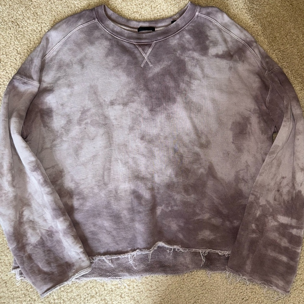 ATM Anthony Thomas Melillo Purple Sweatshirt Artistic Tie-Dye